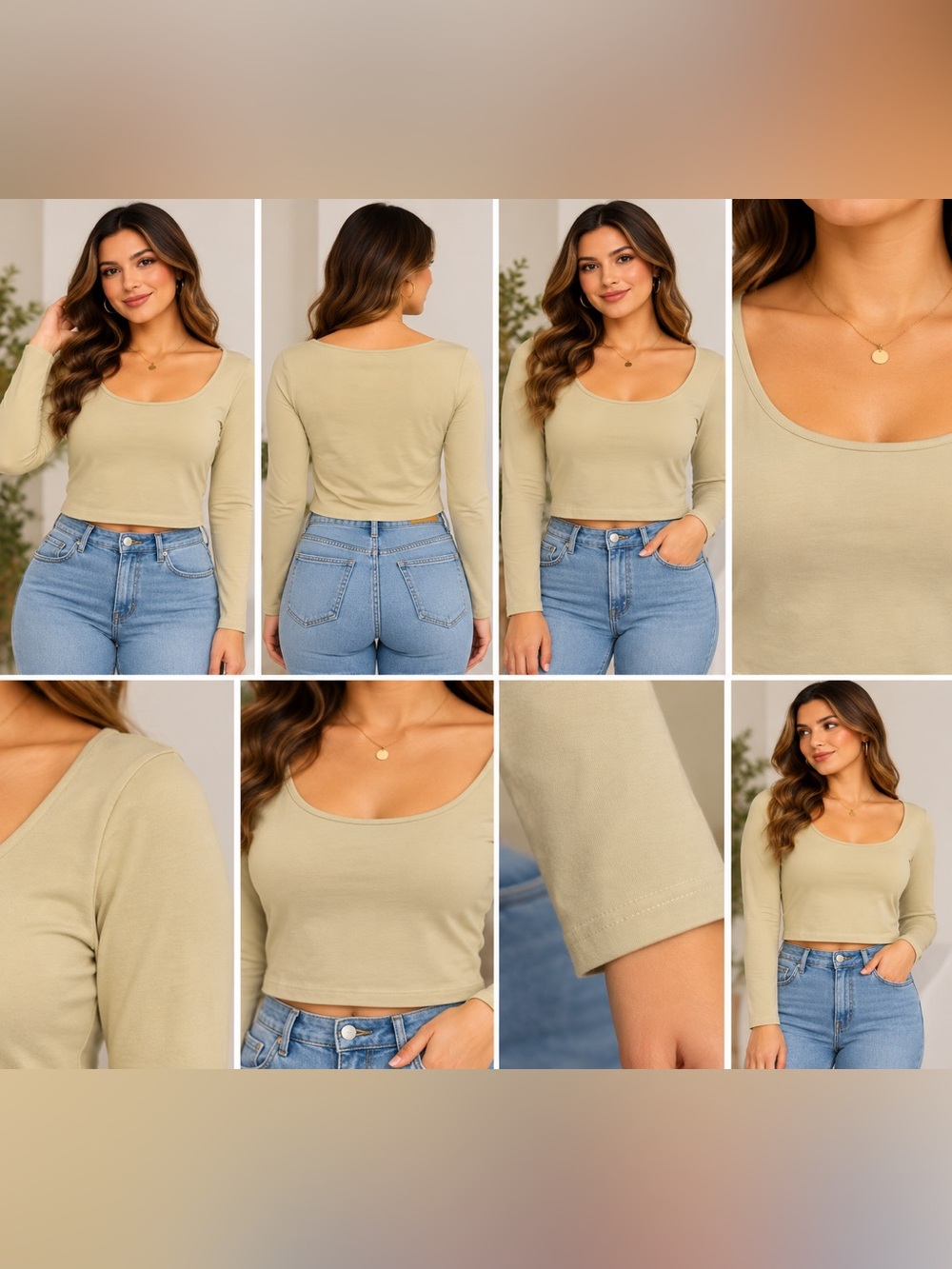 BP. Long Sleeve Scoop Neck Crop Top – Size Small – NWT